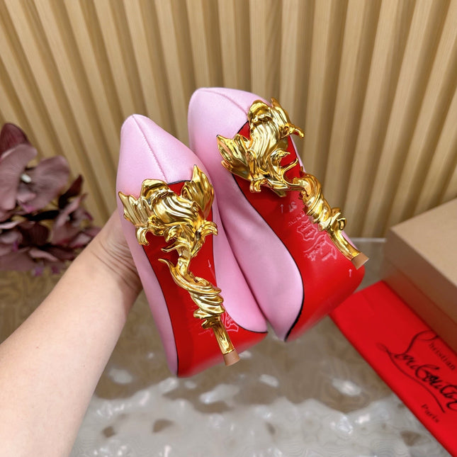 BELLAROSE KATE PUMPS 110MM IN BABY PINK CREPE SATIN