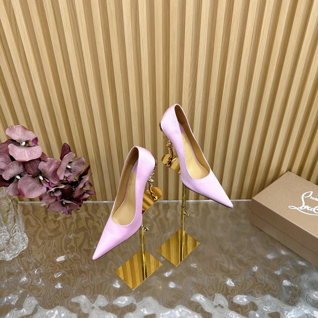 BELLAROSE KATE PUMPS 110MM IN BABY PINK CREPE SATIN