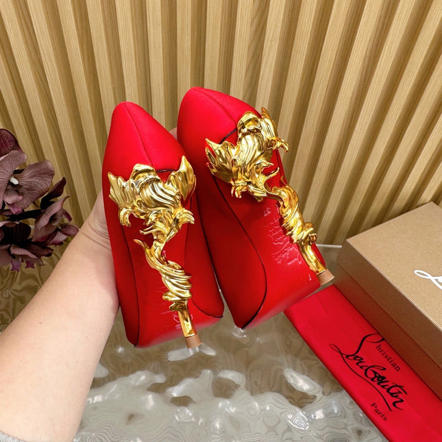 BELLAROSE KATE PUMPS 110MM IN RED CREPE SATIN