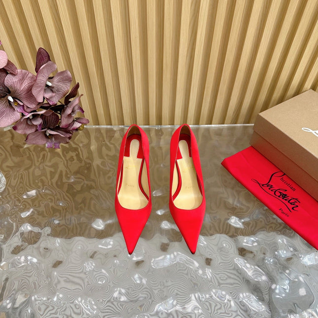 BELLAROSE KATE PUMPS 110MM IN RED CREPE SATIN