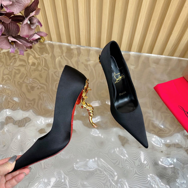 BELLAROSE KATE PUMPS 110MM IN BLACK CREPE SATIN