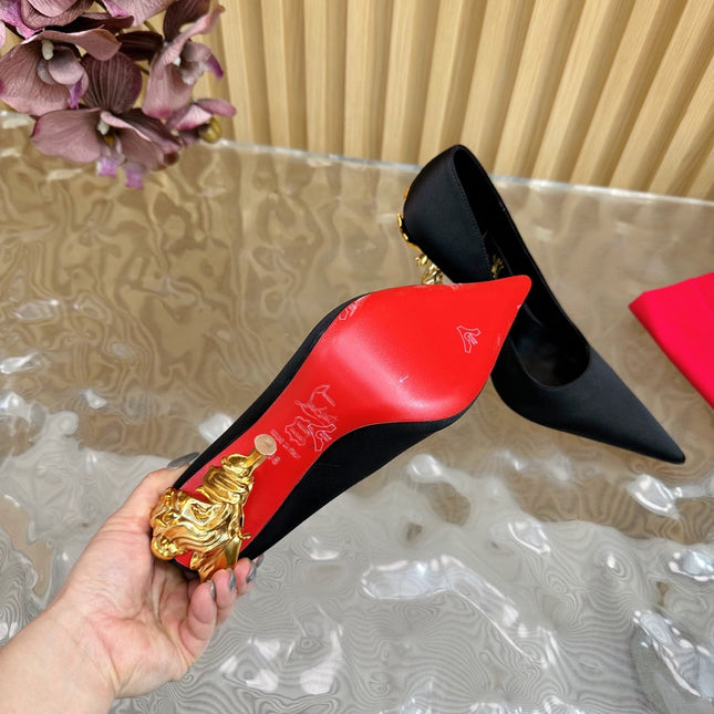 BELLAROSE KATE PUMPS 110MM IN BLACK CREPE SATIN