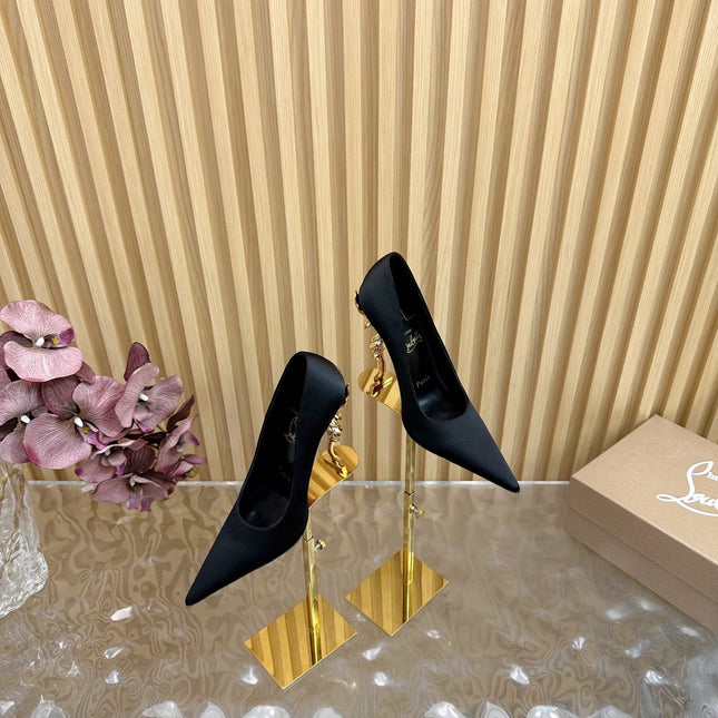 BELLAROSE KATE PUMPS 110MM IN BLACK CREPE SATIN