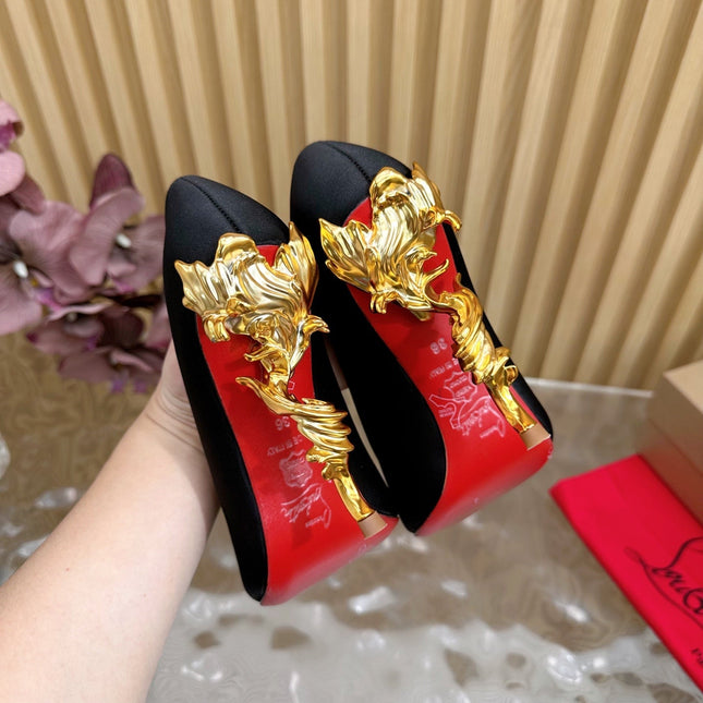 BELLAROSE KATE PUMPS 110MM IN BLACK CREPE SATIN