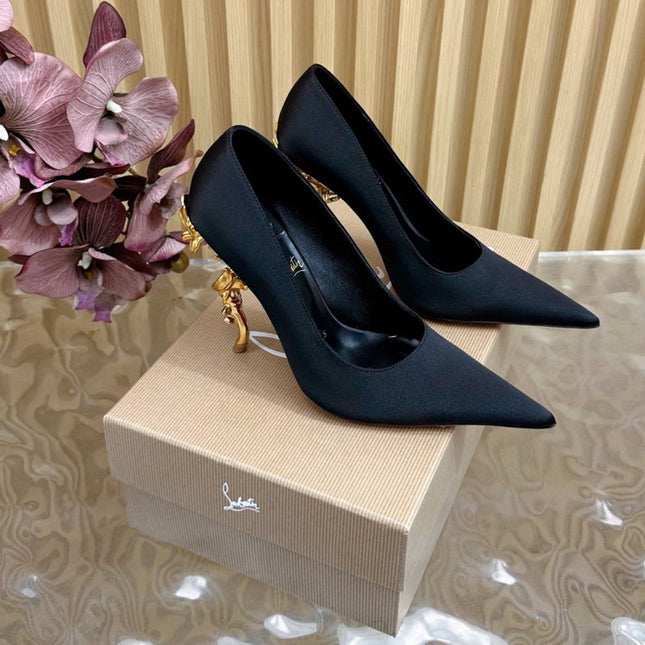 BELLAROSE KATE PUMPS 110MM IN BLACK CREPE SATIN