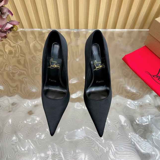 BELLAROSE KATE PUMPS 110MM IN BLACK CREPE SATIN