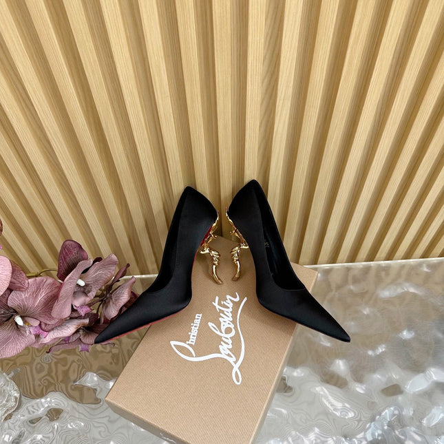 BELLAROSE KATE PUMPS 110MM IN BLACK CREPE SATIN