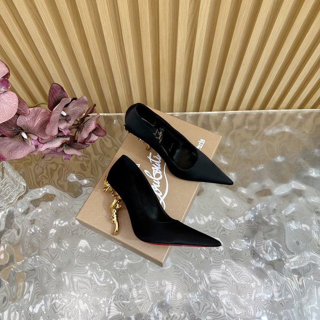 BELLAROSE KATE PUMPS 110MM IN BLACK CREPE SATIN