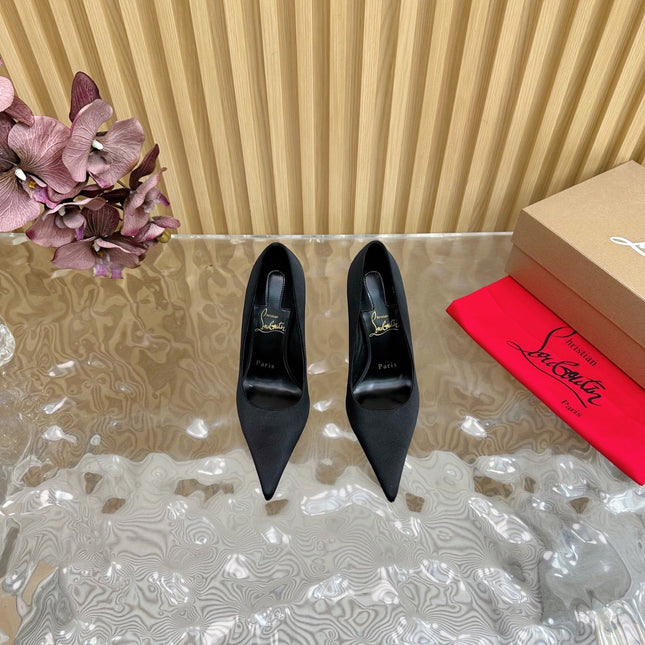 BELLAROSE KATE PUMPS 110MM IN BLACK CREPE SATIN