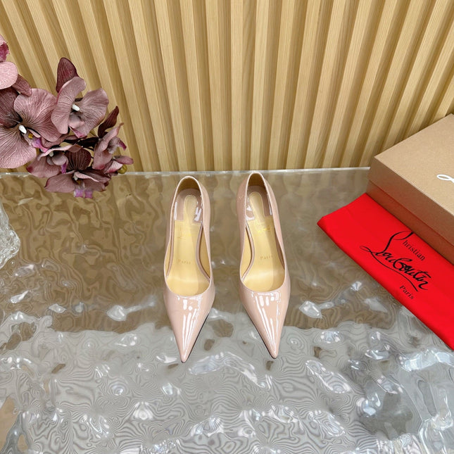 BELLAROSE KATE PUMPS 110MM IN BEIGE PATENT CALFSKIN