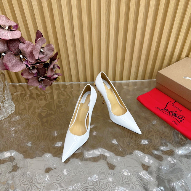 BELLAROSE KATE PUMPS 110MM IN WHITE PATENT CALFSKIN