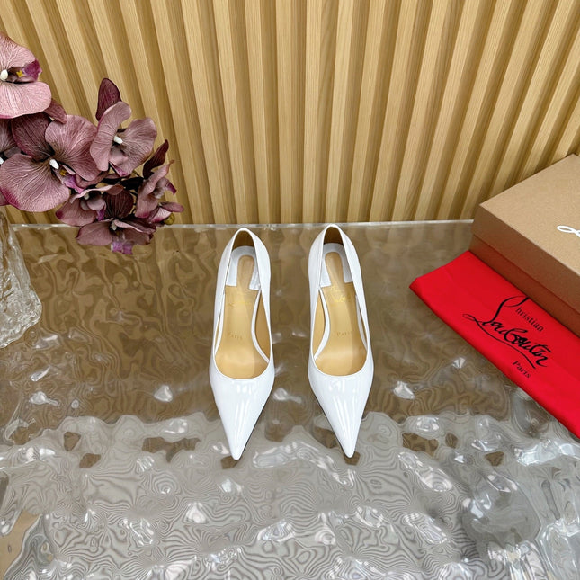 BELLAROSE KATE PUMPS 110MM IN WHITE PATENT CALFSKIN