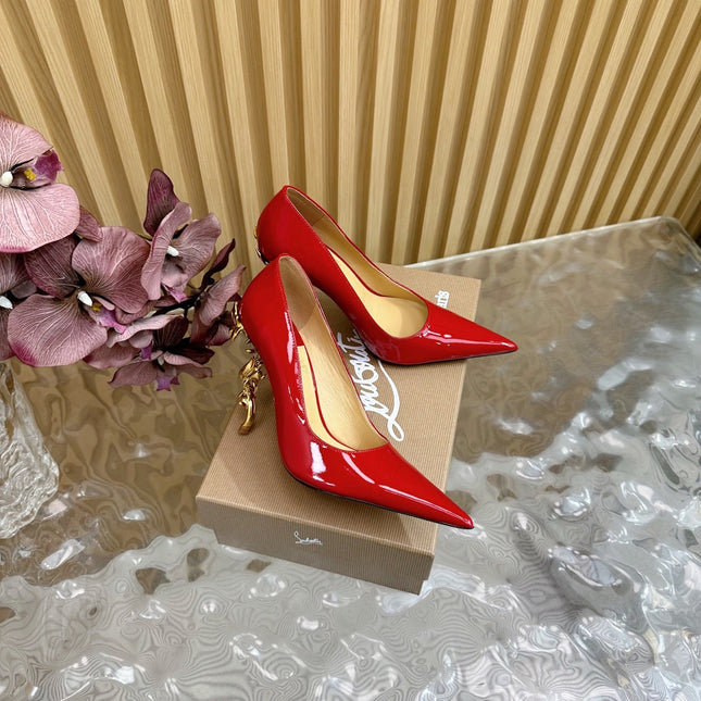 BELLAROSE KATE PUMPS 110MM IN RED PATENT CALFSKIN