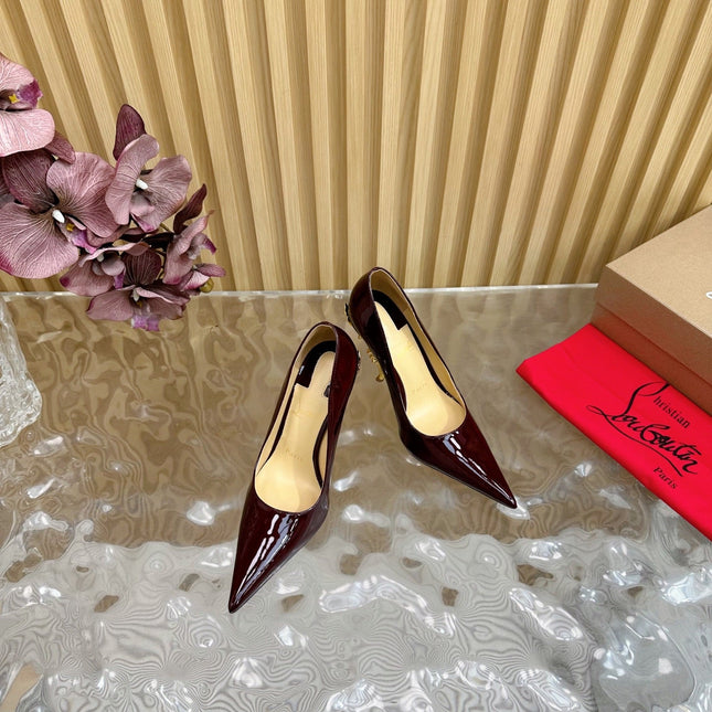 BELLAROSE KATE PUMPS 110MM IN CHOCOLATE BROWN PATENT CALFSKIN