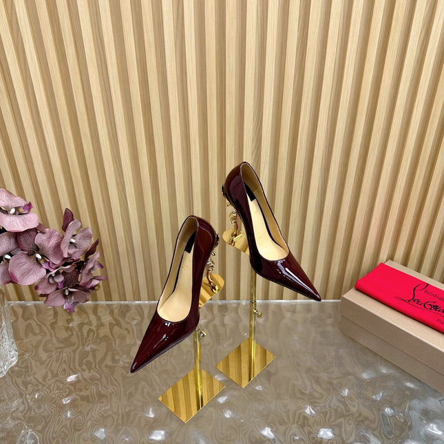 BELLAROSE KATE PUMPS 110MM IN CHOCOLATE BROWN PATENT CALFSKIN