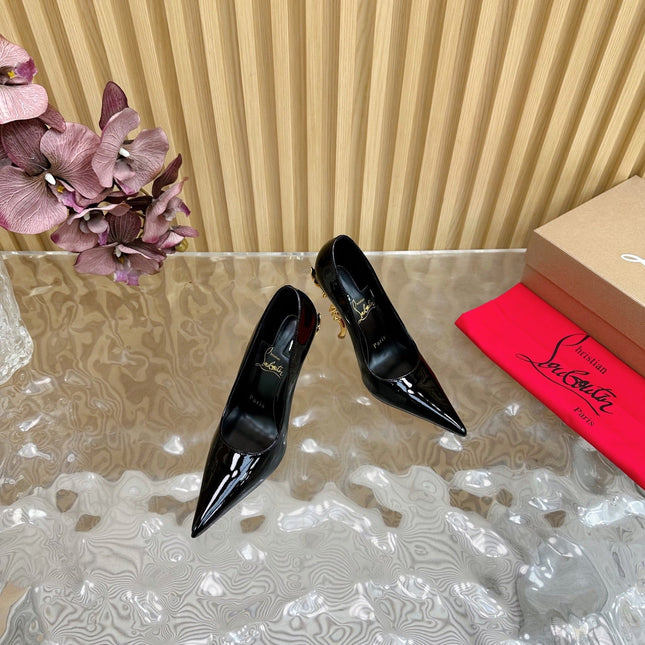 BELLAROSE KATE PUMPS 110MM IN BLACK PATENT CALFSKIN