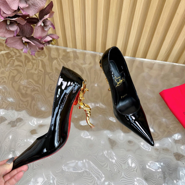 BELLAROSE KATE PUMPS 110MM IN BLACK PATENT CALFSKIN