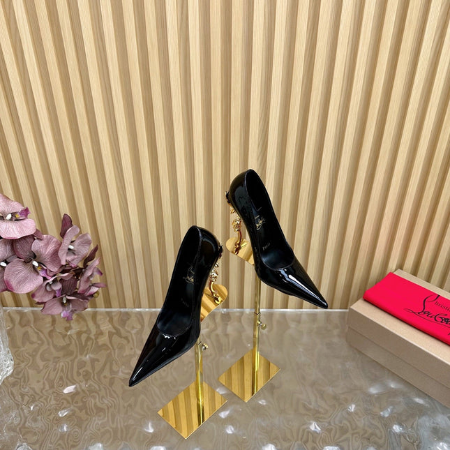 BELLAROSE KATE PUMPS 110MM IN BLACK PATENT CALFSKIN