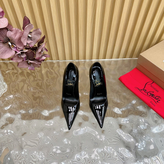 BELLAROSE KATE PUMPS 110MM IN BLACK PATENT CALFSKIN