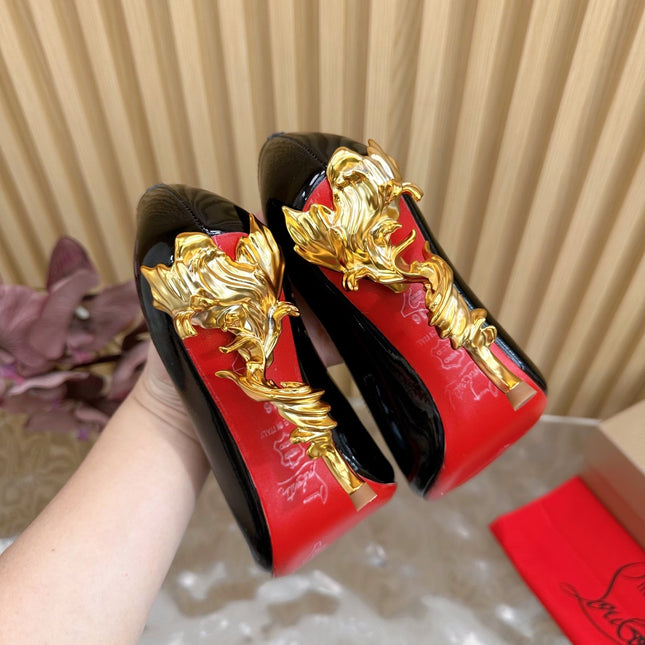 BELLAROSE KATE PUMPS 110MM IN BLACK PATENT CALFSKIN