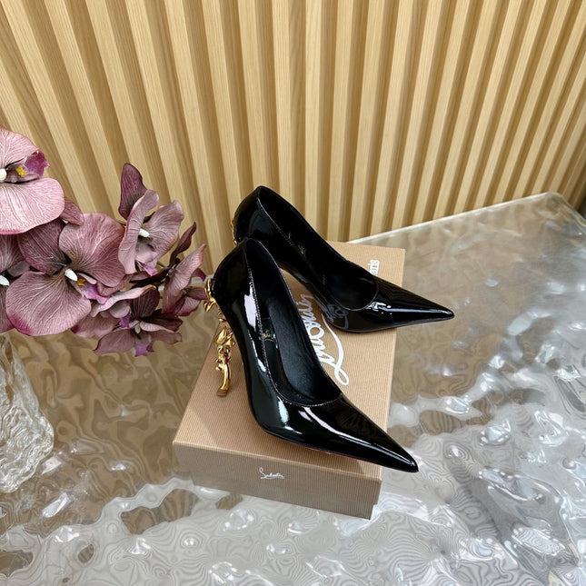 BELLAROSE KATE PUMPS 110MM IN BLACK PATENT CALFSKIN