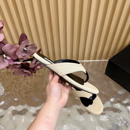 ALAIA PLATFORM THONG SANDALS 25S IN LIGHT BEIGE RAFFIA AND CALFSKIN