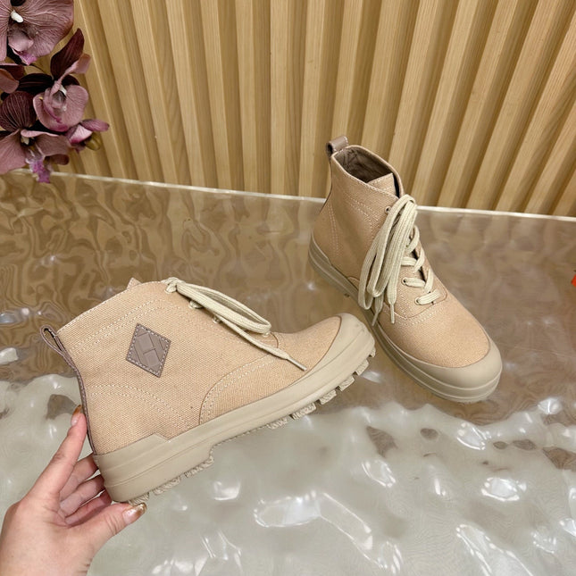 HM 25S KOOLER ANKLE BOOTS IN BEIGE CANVAS