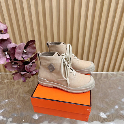 HM 25S KOOLER ANKLE BOOTS IN BEIGE CANVAS