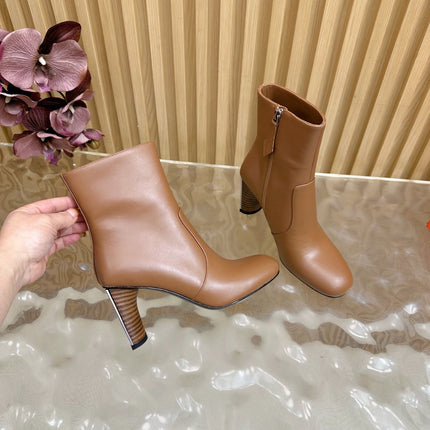 HM 25S ANKLE BOOTS 70 MM IN BROWN LAMBSKIN