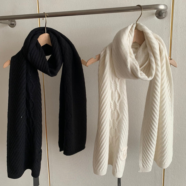 KNIT SCARF 200 CM IN WHITE CASHMERE 392882