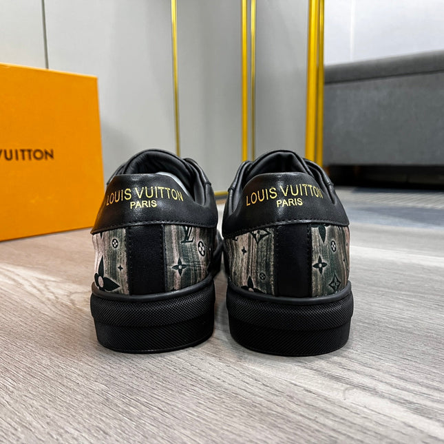LV TRAINER SNEAKER BLACK CALFSKIN AND FABRIC