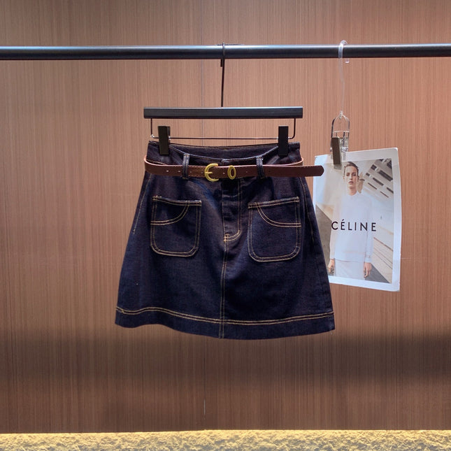 LOEWE SLEEVELESS TOP & DENIM SHORTS SET STYLE 71