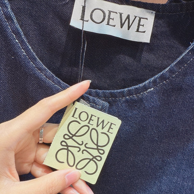LOEWE SLEEVELESS TOP & STRAIGHT-LEG DENIM PANTS SET STYLE 73