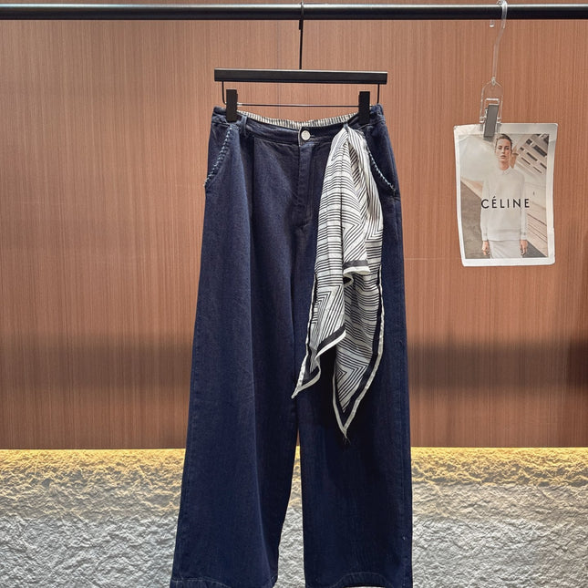 LOEWE SLEEVELESS TOP & STRAIGHT-LEG DENIM PANTS SET STYLE 73