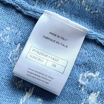 Chanel 25P Cardigan Light Blue Mix White Cashmere 237300