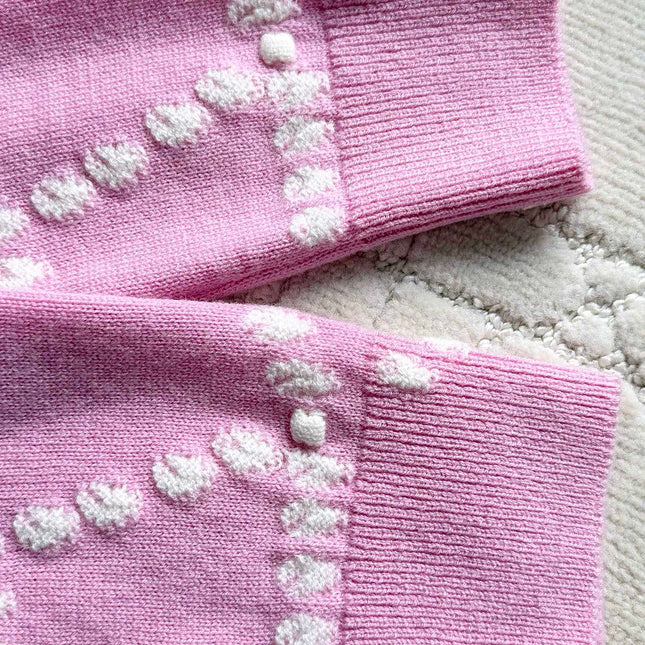 Chanel 25P Cardigan Pink Mix White Cashmere 237302