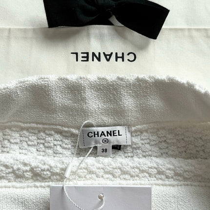 Chanel 25P Mini Skirt White Tweed 237298