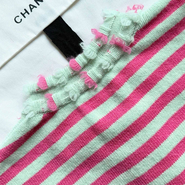 Chanel 25P Cardigan Pink Mix Green Cashmere 237319