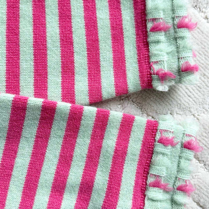 Chanel 25P Cardigan Pink Mix Green Cashmere 237319