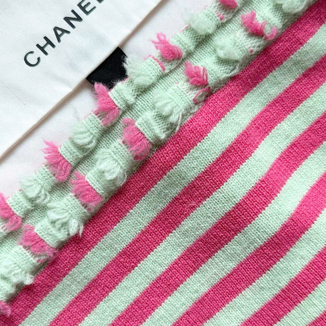 Chanel 25P Tube Top Pink Mix Green Cashmere 237316