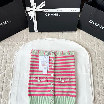 Chanel 25P Tube Top Pink Mix Green Cashmere 237316