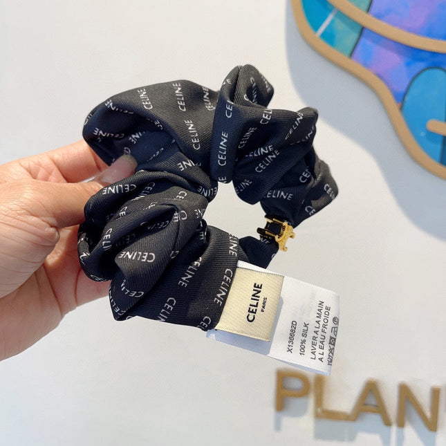 BLACK WRINKLED FABRIC SCRUNCHIE 358225