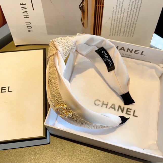 WHITE FABRIC AND SILK HAIRBAND 409391