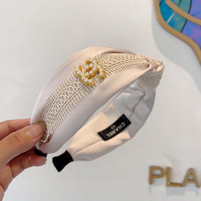 WHITE FABRIC AND SILK HAIRBAND 409391