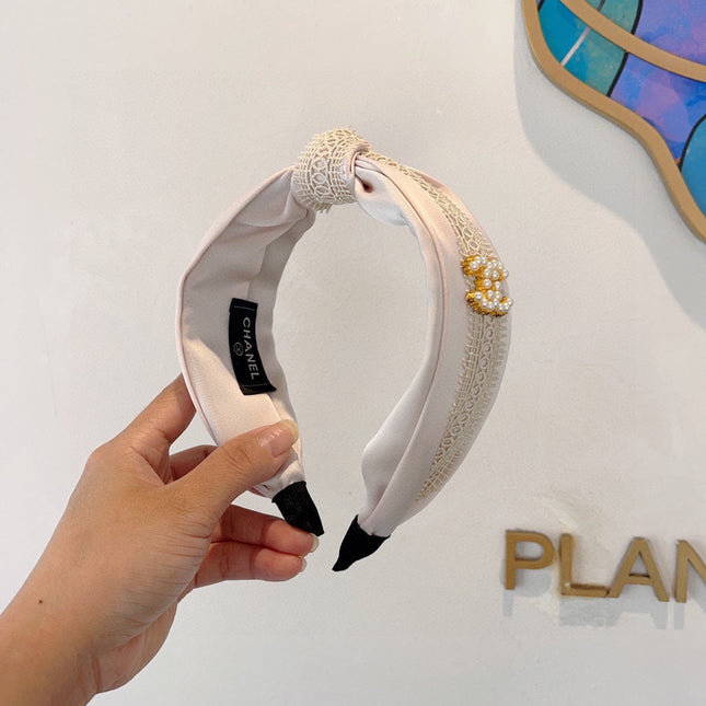 WHITE FABRIC AND SILK HAIRBAND 409391