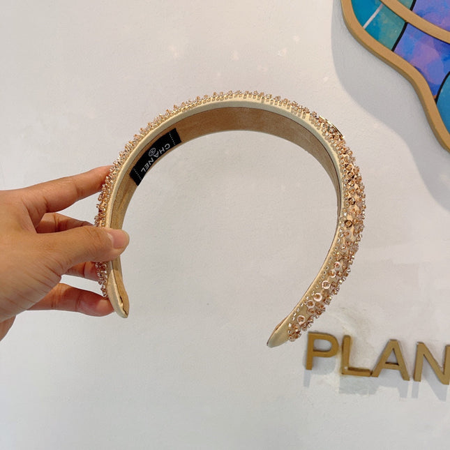 LIGHT GOLD FABRIC WITH SEQUINS HAIRBAND 412427