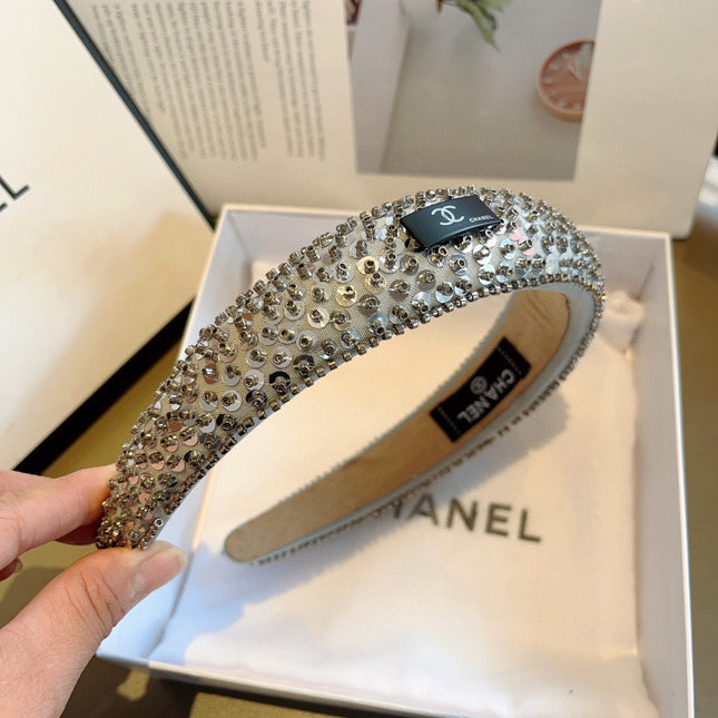 SILVER FABRIC WITH SEQUINS HAIRBAND 412428