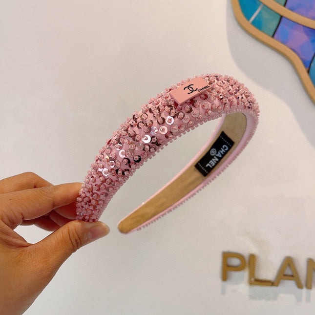 ROUGE PINK FABRIC WITH SEQUINS HAIRBAND 412429