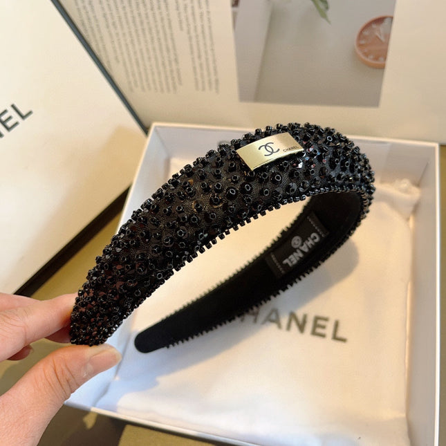 BLACK FABRIC WITH SEQUINS HAIRBAND 412430