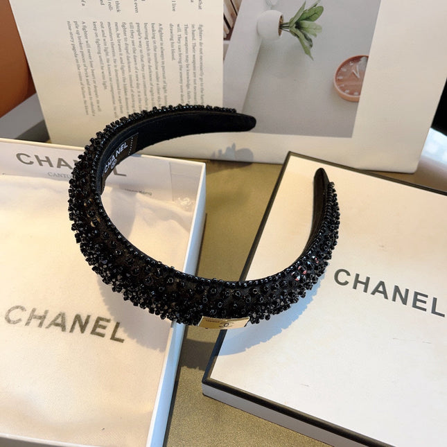 BLACK FABRIC WITH SEQUINS HAIRBAND 412430